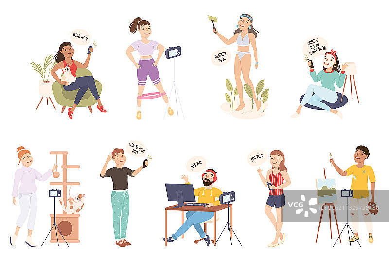 博主使用相机录制在线视频图片素材