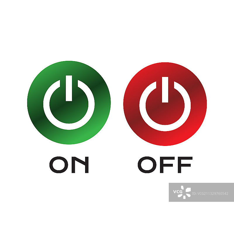 红色和绿色电源开关按钮图片素材