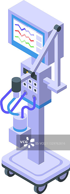肺部通气图标2.5D风格图片素材