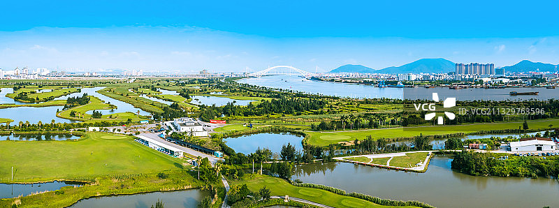 珠海横琴高尔夫球会球场全景图（珠海目的地征集）（航拍） 珠海东方高尔夫球场 珠海图片素材