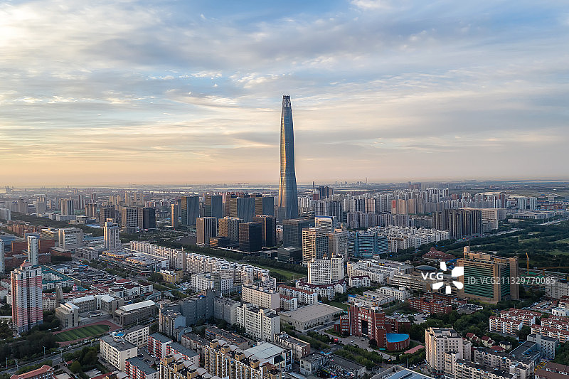 航拍天津滨海新区图片素材