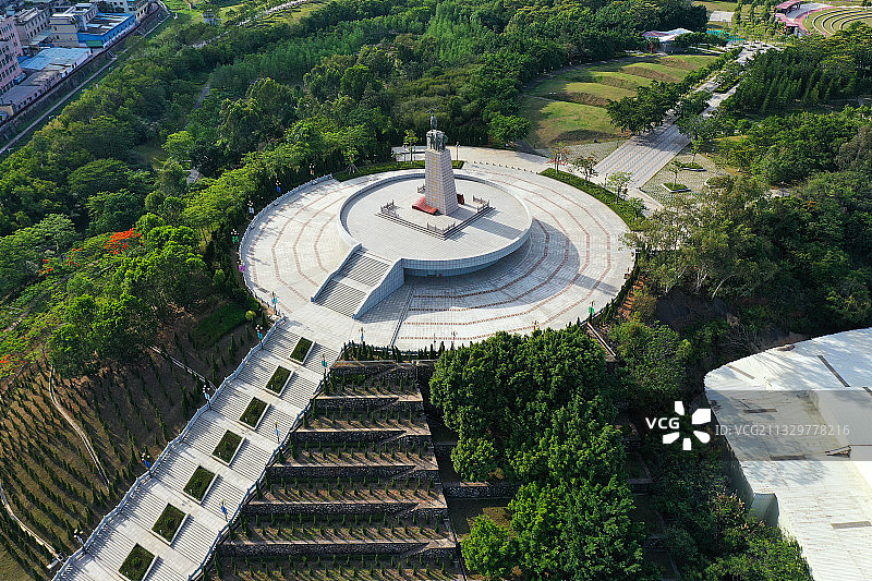 广东省深圳市龙岗区龙城街道红花岭公园航拍图片素材