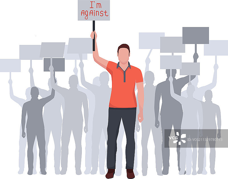 一名男子公开反对空气污染图片素材