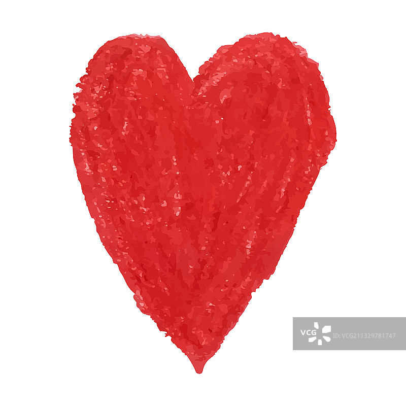 用红色绘制的心形图片素材