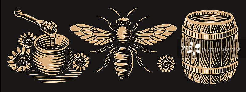 黑白蜂蜜图片素材