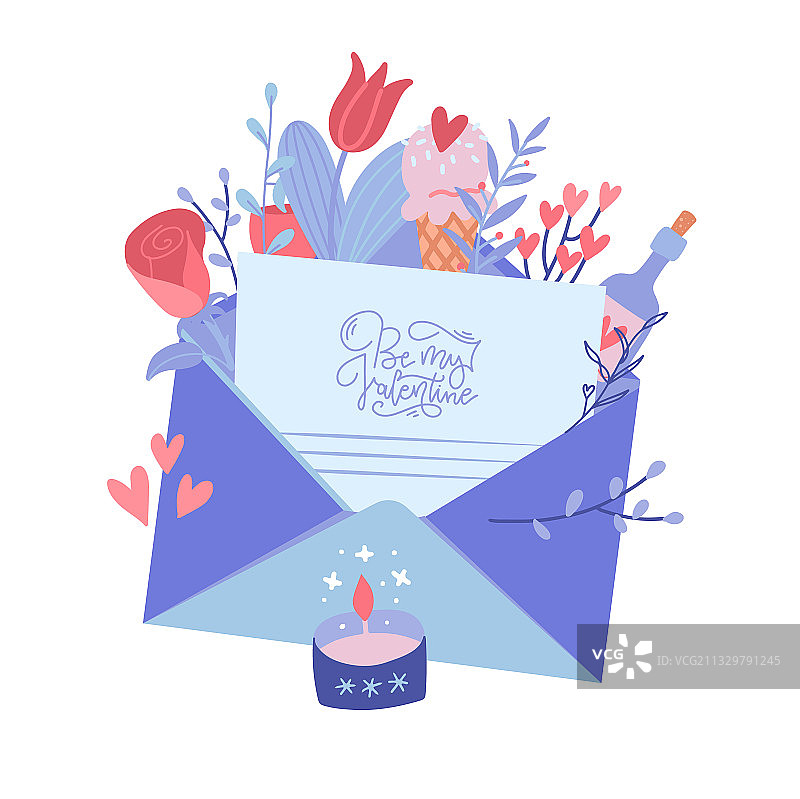 情人节快乐情书概念大图图片素材