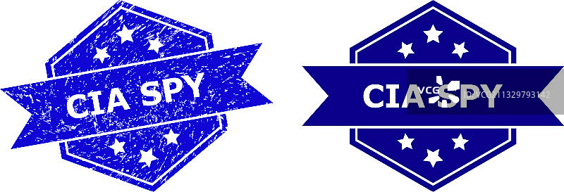 做旧表面六边形印章图片素材