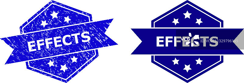 六边形脏污纹理印章图片素材