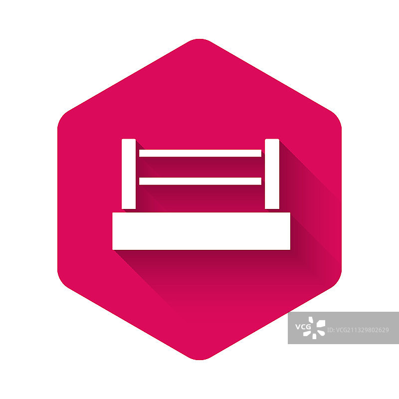 带有长阴影的白色拳击台图标图片素材