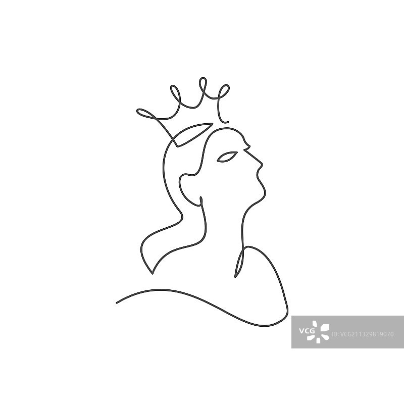 皇后单线设计图标图片素材