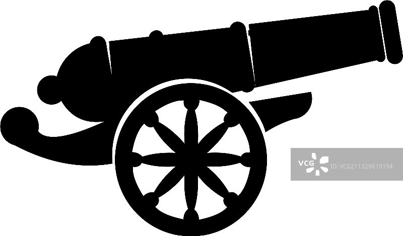 黑色扁平火炮图标设计图片素材