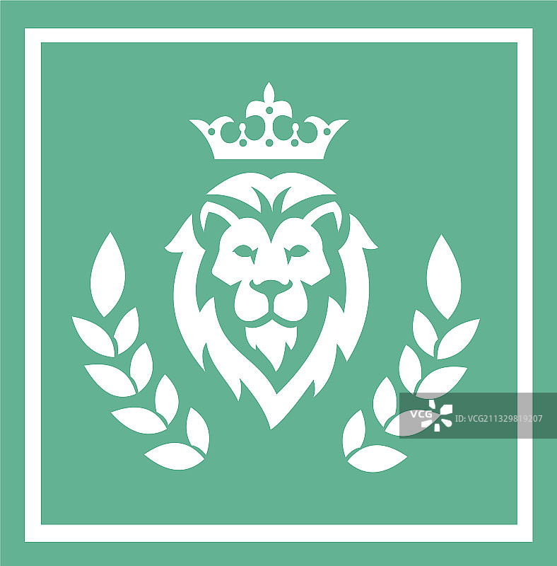 狮子王标志狮子头和皇冠元素图片素材