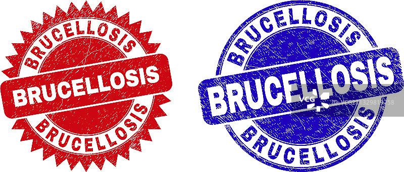 具有布鲁氏菌病圆形和花结水印图片素材