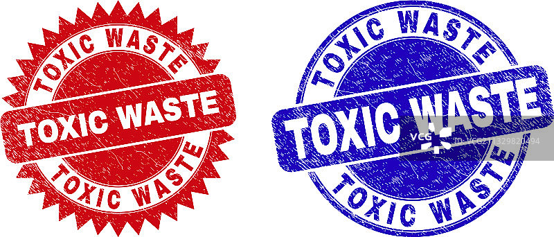 圆形有毒废物和花环水印图片素材