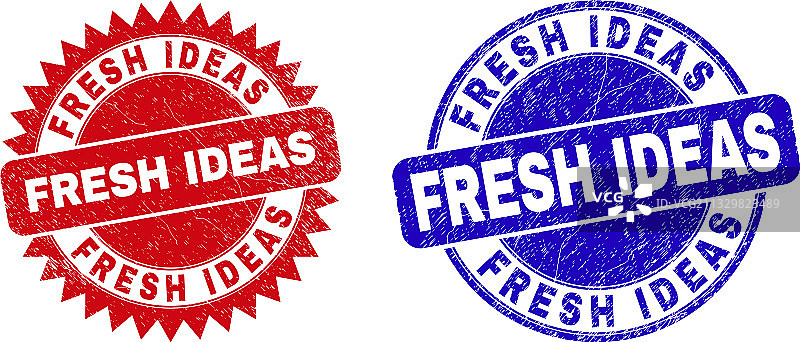 清新创意圆形和花形图章图片素材