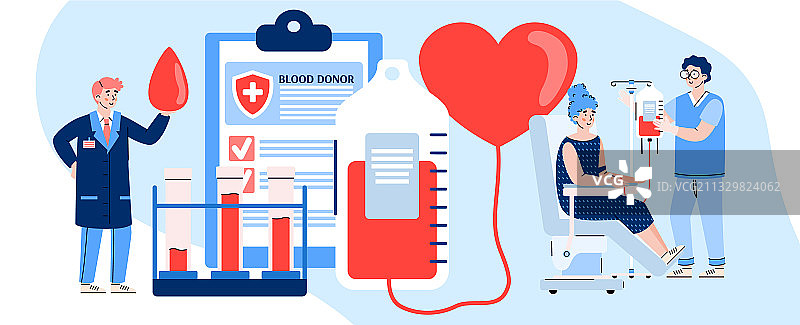 带有世界献血日和捐赠信息的banner图片素材