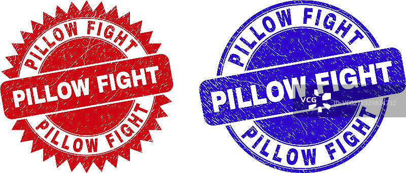 枕头大战圆形花结印章图片素材