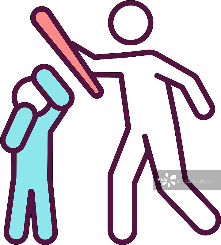 肢体虐待RGB彩色图标图片素材