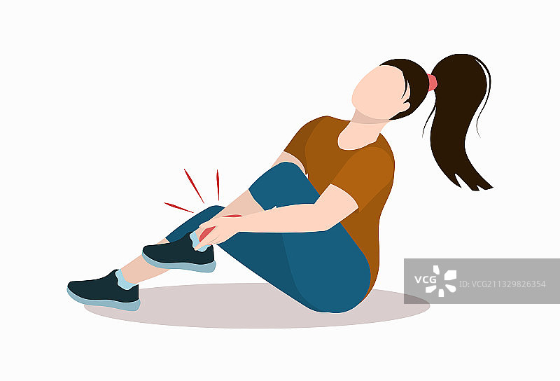 年轻女人坐在地上图片素材