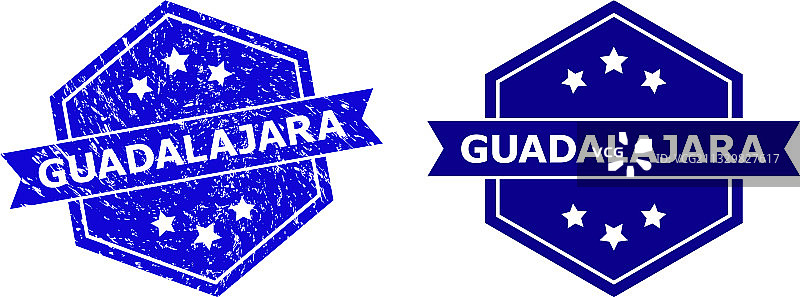 六边形瓜达拉哈拉水印（做旧风格）图片素材