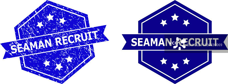 水手主题六边形印章图片素材