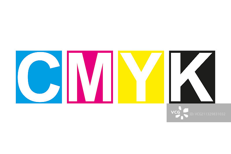 CMYK印刷图标，CMYK符号四方格图片素材