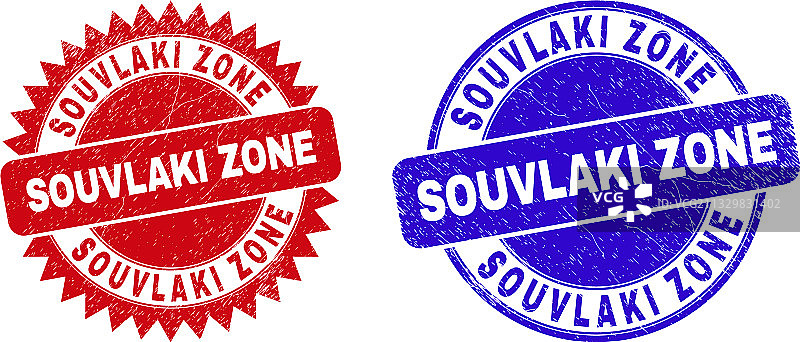 带圆角的希腊烤肉串区域图章图片素材