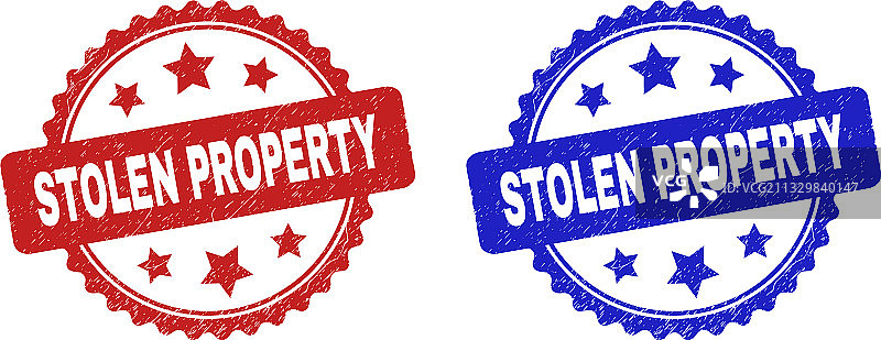 带污迹的被盗财产花结水印图片素材