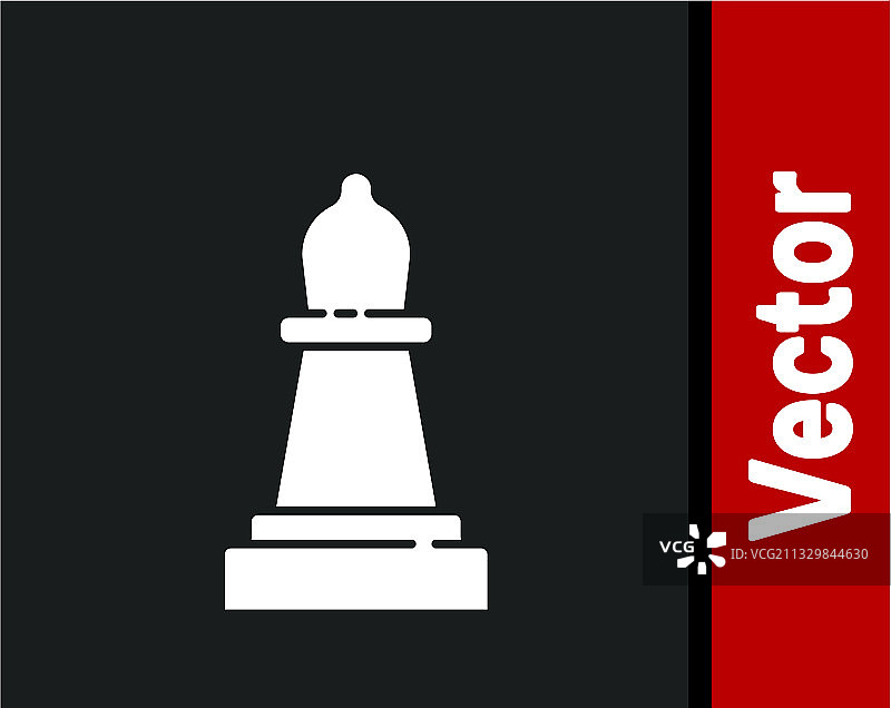 黑色背景上的白色国际象棋图标图片素材