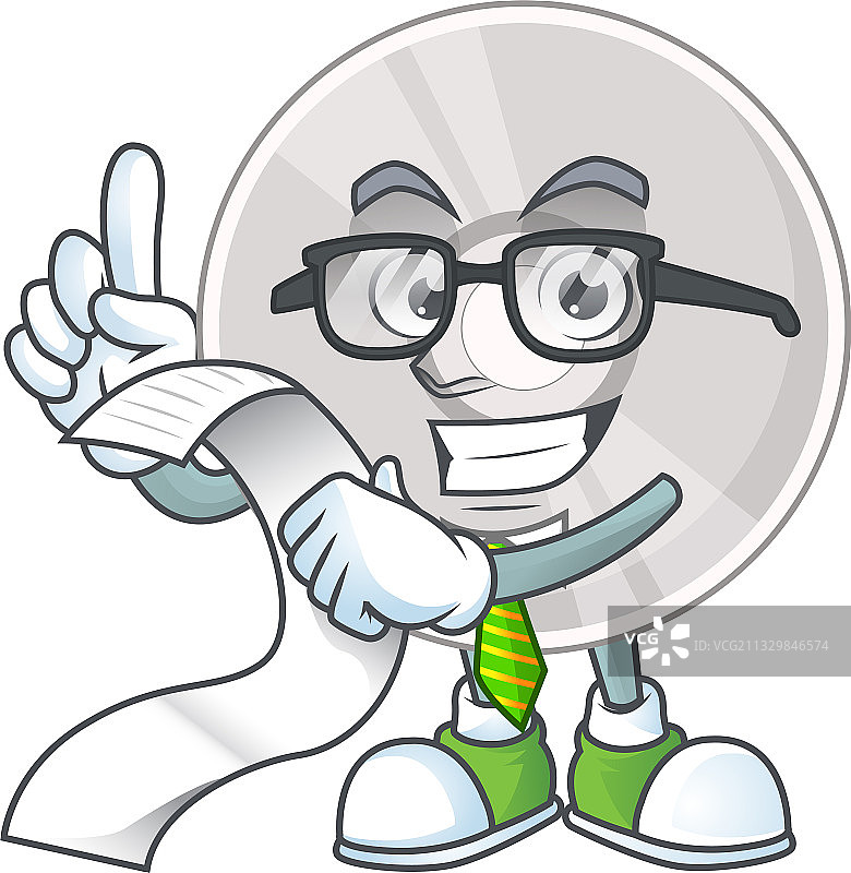 卡通吉祥物拿着菜单光盘图片素材