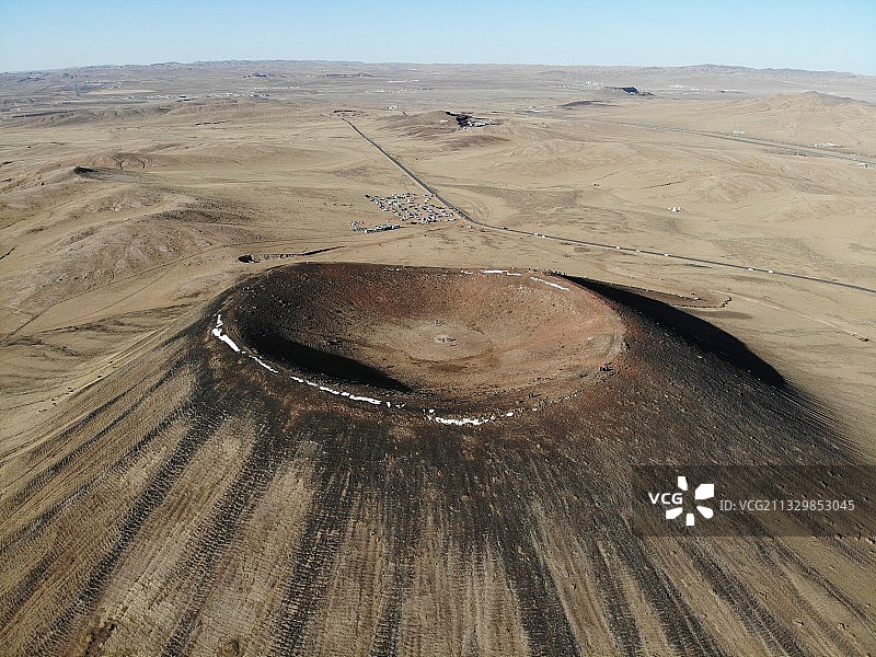 内蒙乌兰哈达火山地质公园航拍图片素材