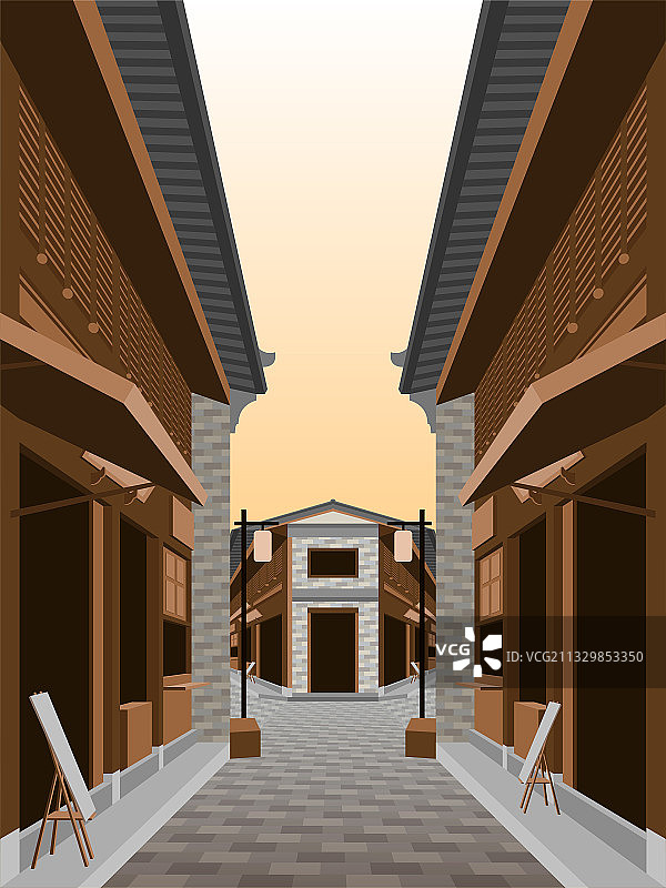 古镇老街场景图片素材