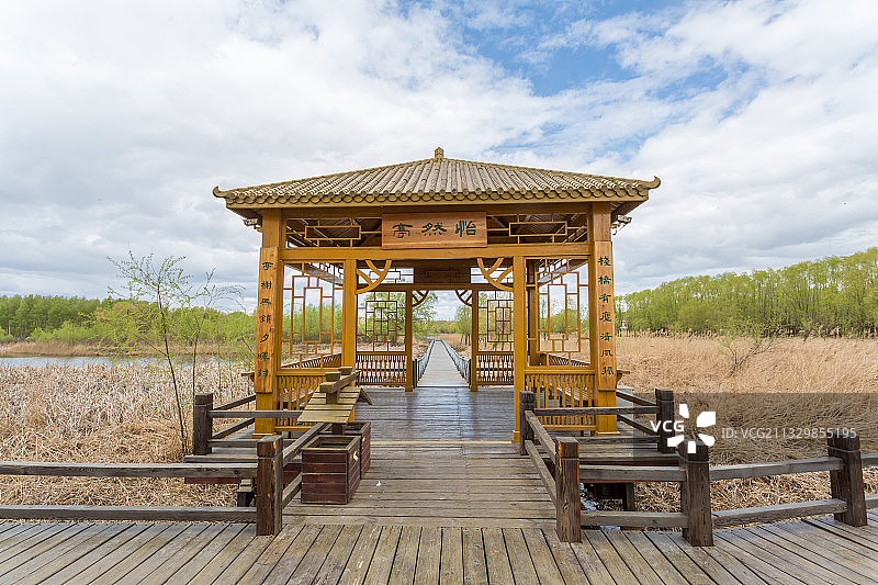 泰湖，泰湖国家湿地公园，齐齐哈尔市，泰来县，栈道图片素材