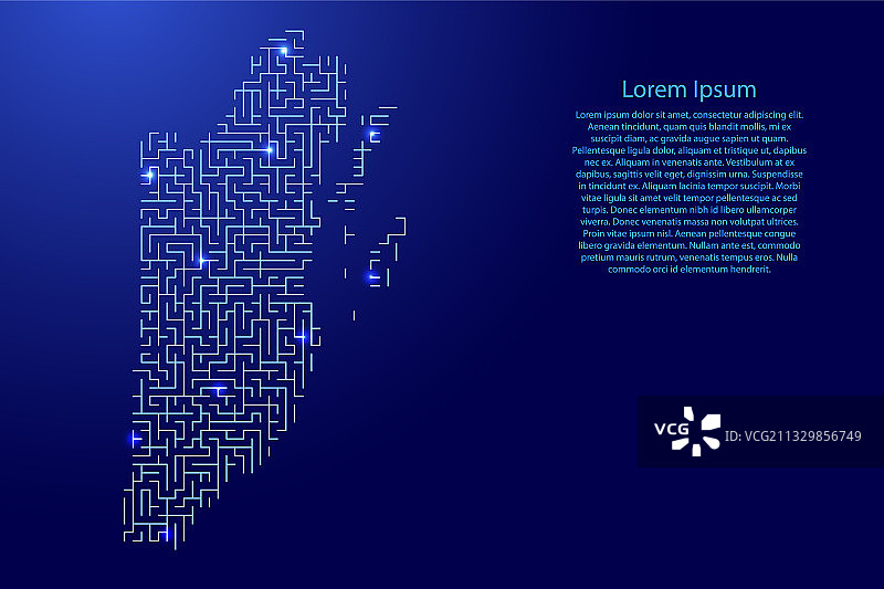 伯利兹地图蓝色图案迷宫网格图片素材