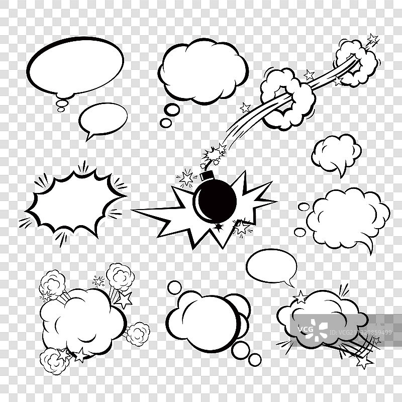 漫画气泡对话框集合图片素材