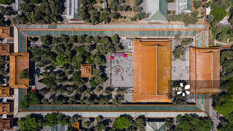 曲阜市孔庙航拍图片素材