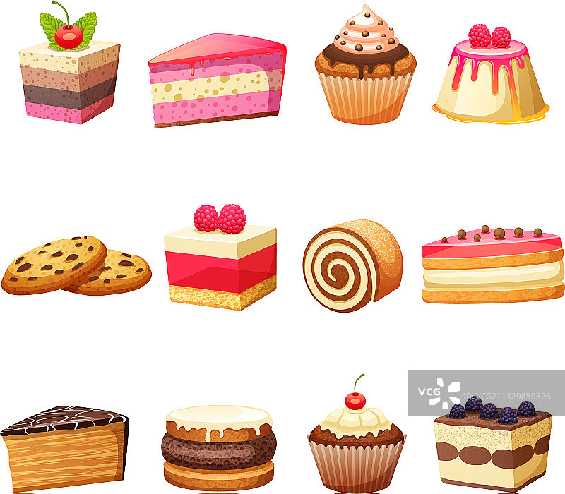 蛋糕和糖果套装图片素材