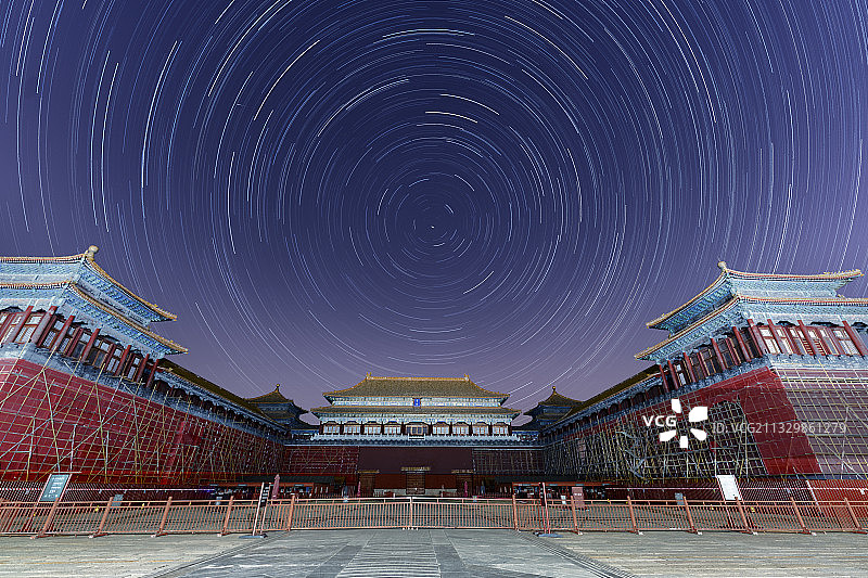 故宫午门星轨图片素材