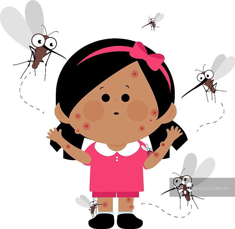 被蚊子叮咬的女孩图片素材