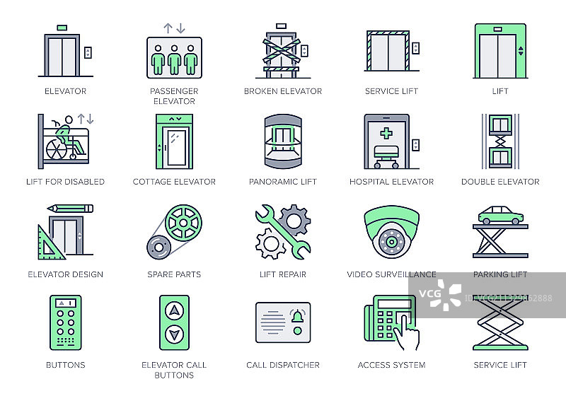 电梯线条图标包括图片素材