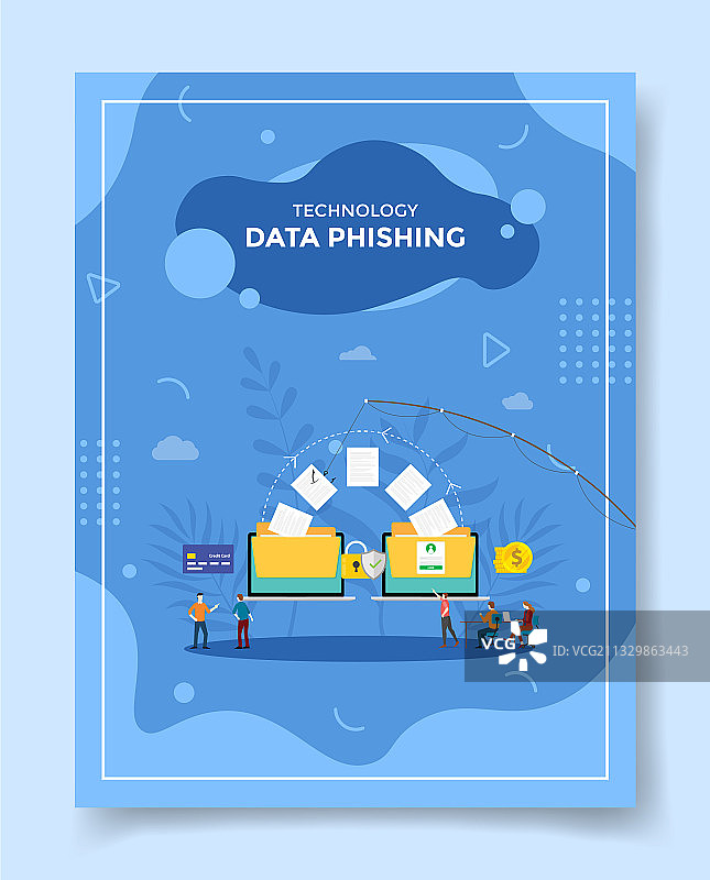 围绕技术数据网络钓鱼概念的人们图片素材