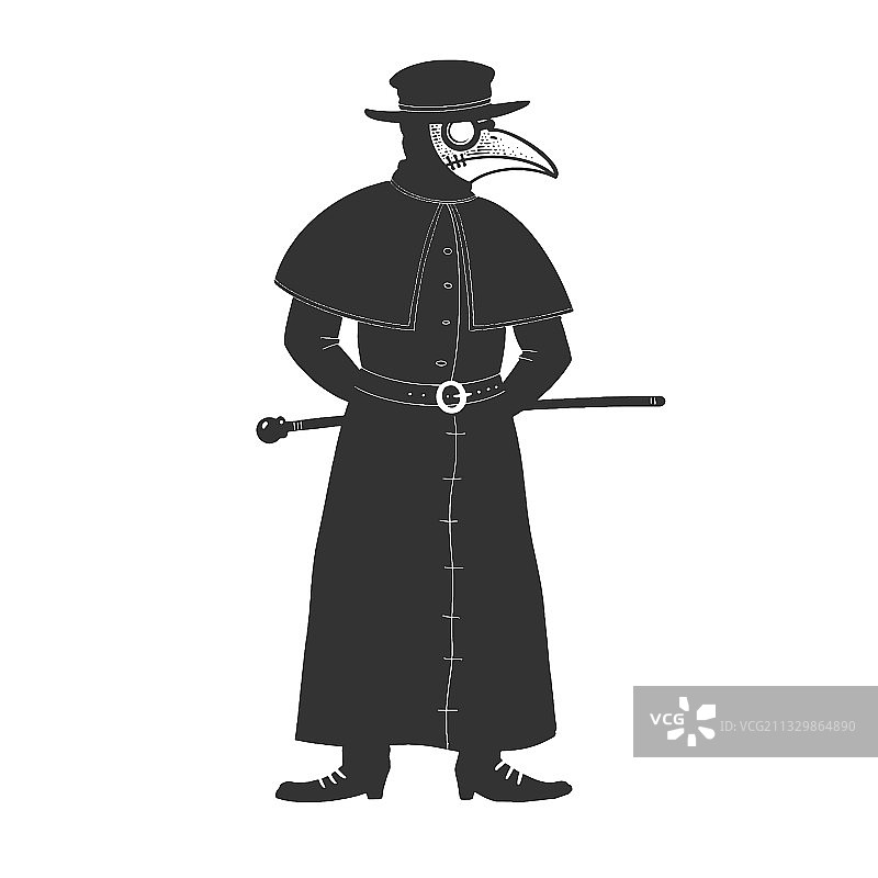 中世纪瘟疫医生素描图片素材
