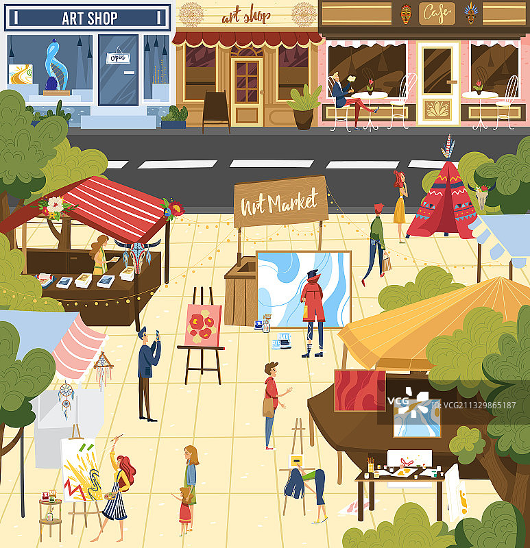 艺术品市场卡通人物图片素材