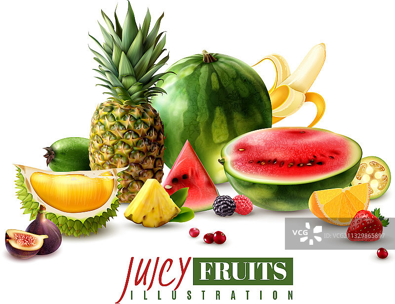 水果浆果写实组合图片素材