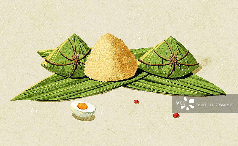 端午节粽子咸鸭蛋插画图片素材