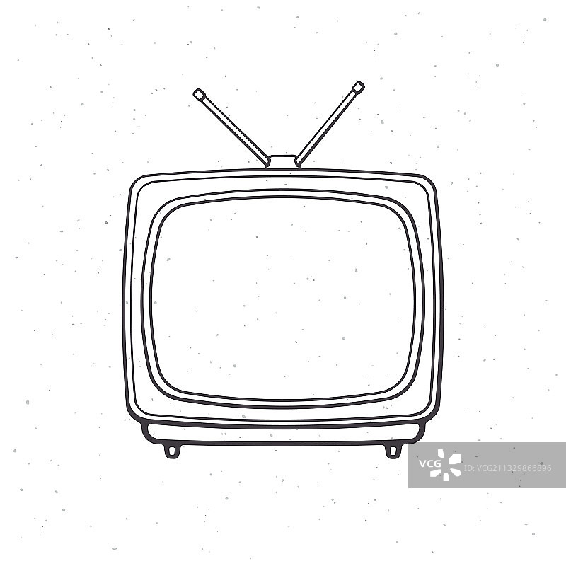 带天线和塑料外壳的模拟复古电视图片素材