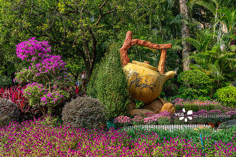 广州荔湾区文化公园园林景观图片素材