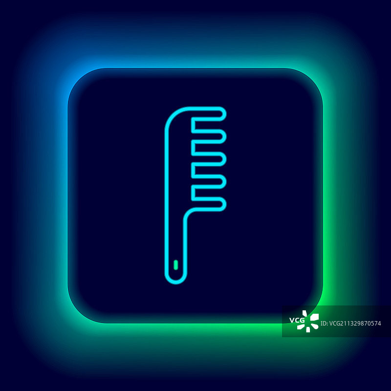 黑色背景上的发光霓虹灯线条发刷图标图片素材