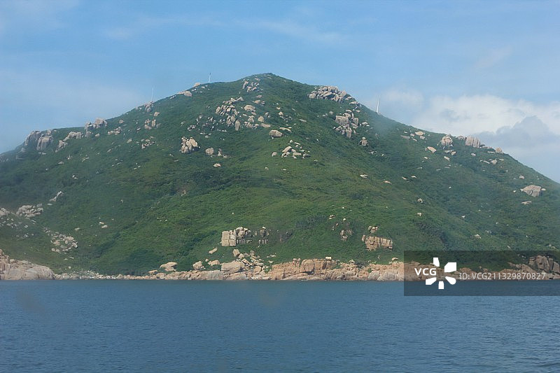 东澳岛东澳湾，铳城现存遗迹铳城和烽火台，铳城平面呈长方形。图片素材