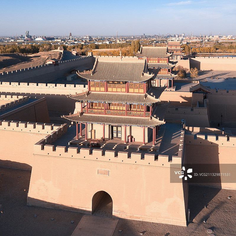 航拍嘉峪关图片素材